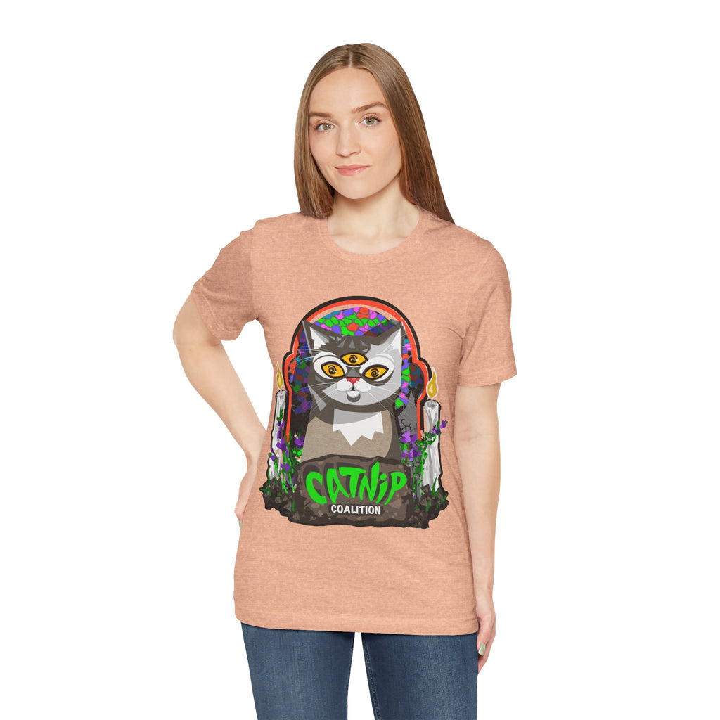 Catnip Coalition T‑Shirt — Psychedelic Three‑Eyed Cat Graphic Tee