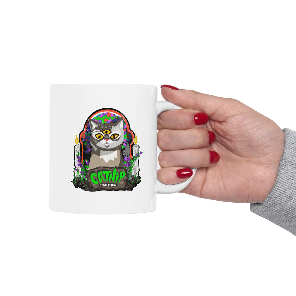Catnip Coalition White Ceramic Mug