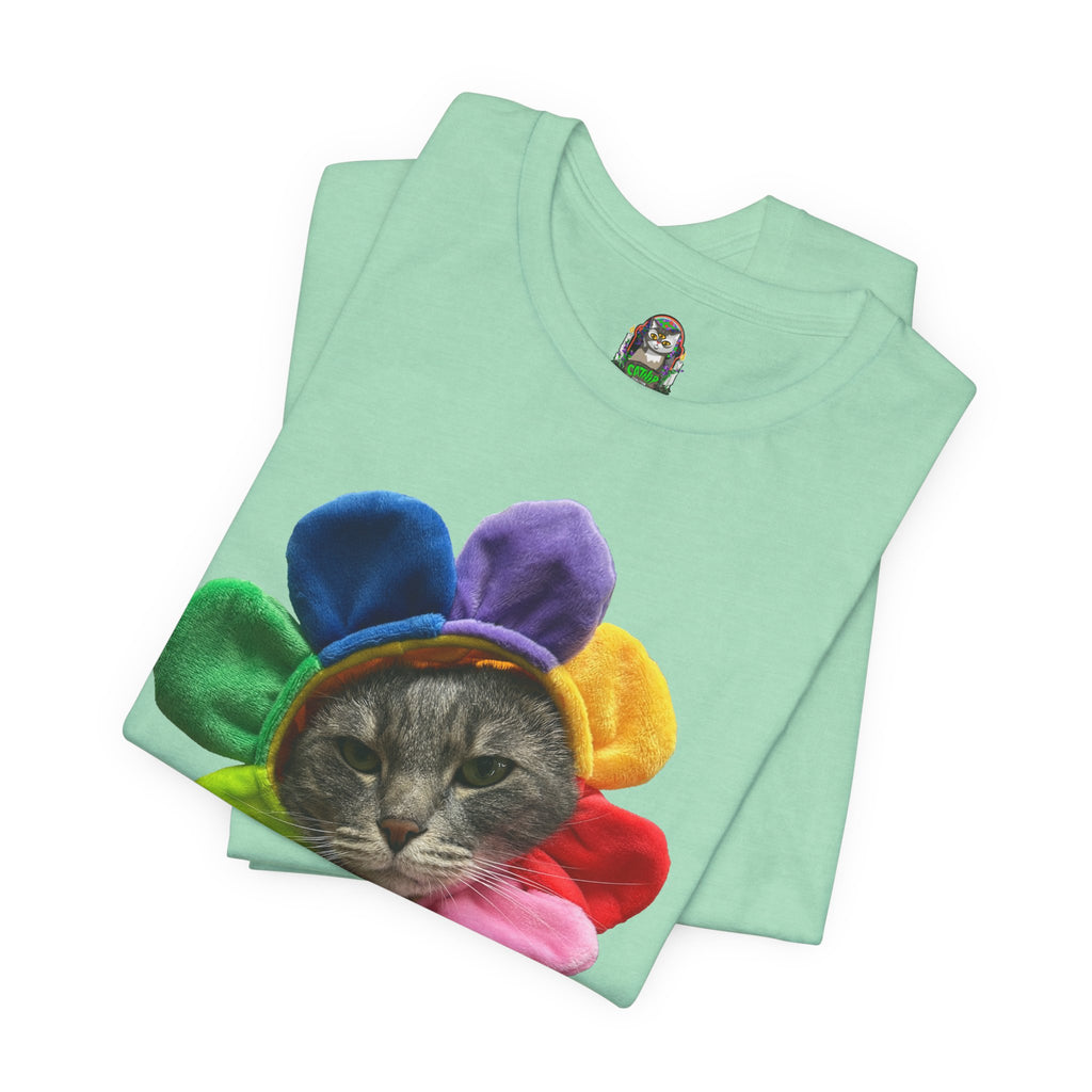Apex Predator Cat Tee — Cute Rainbow Flower Cat Graphic Shirt