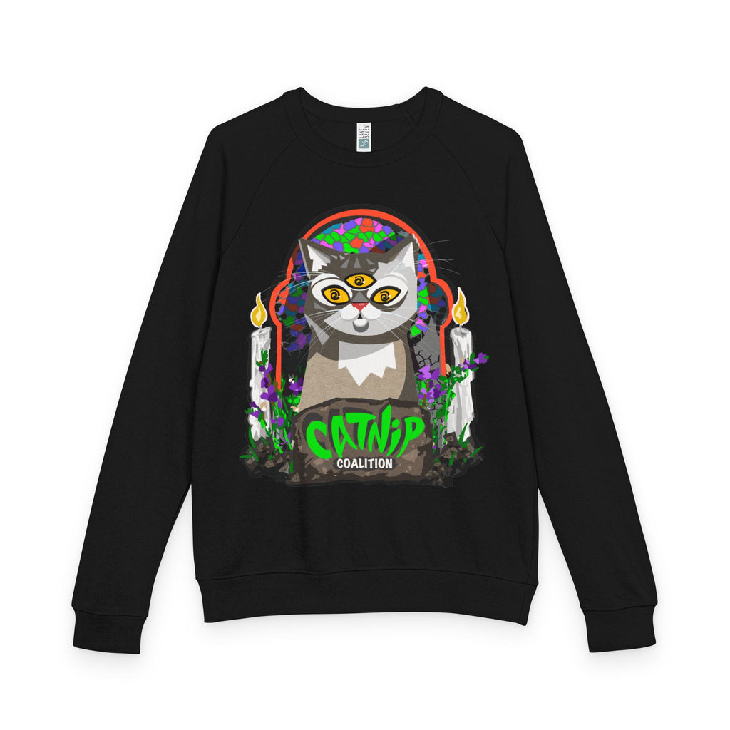 Catnip Coalition Crewneck Sweatshirt — Colorful Cat Altar Design