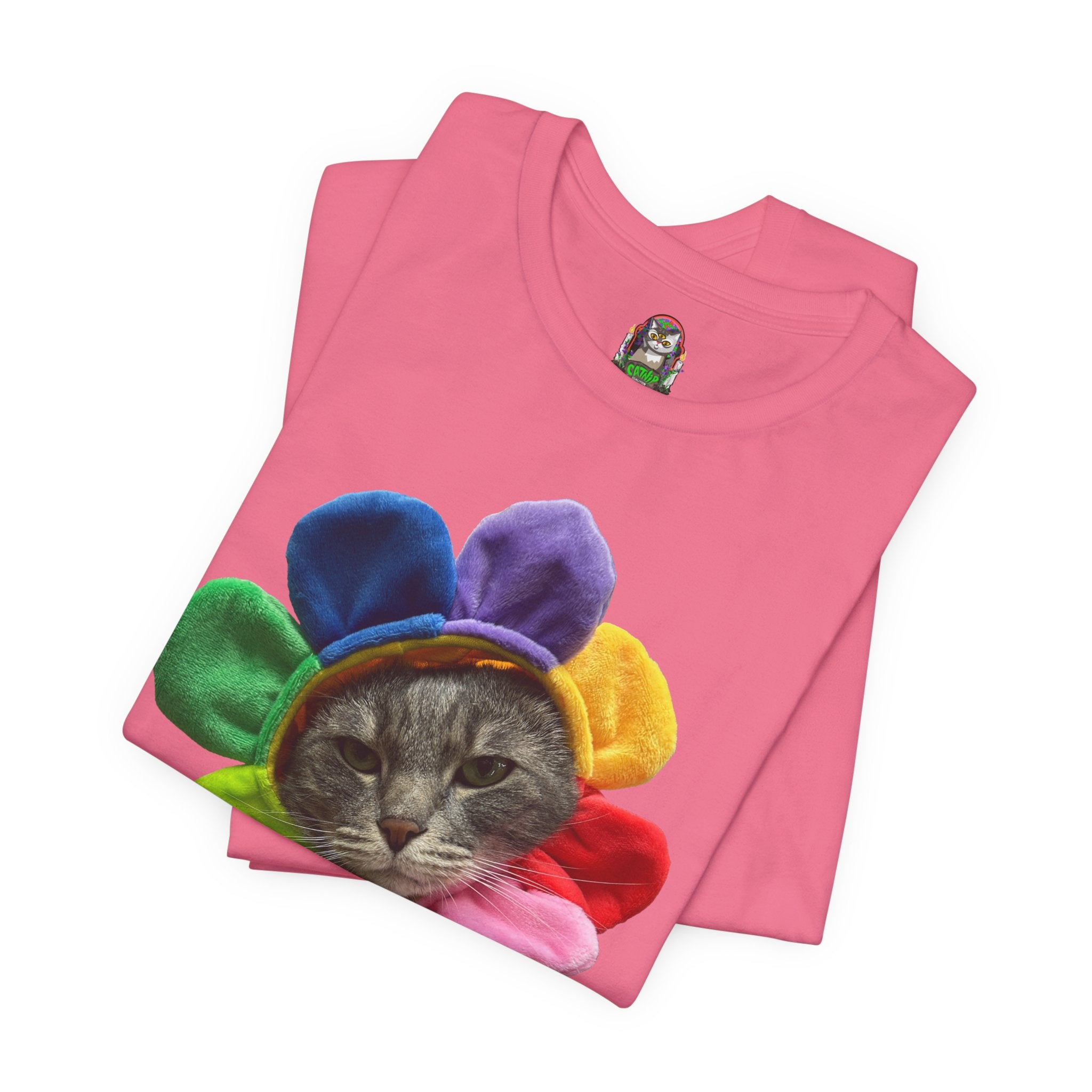 Apex Predator Cat Tee — Cute Rainbow Flower Cat Graphic Shirt