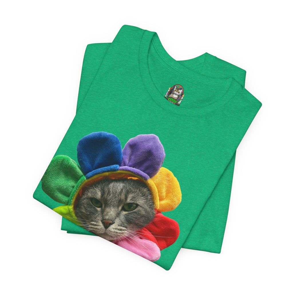 Apex Predator Cat Tee — Cute Rainbow Flower Cat Graphic Shirt