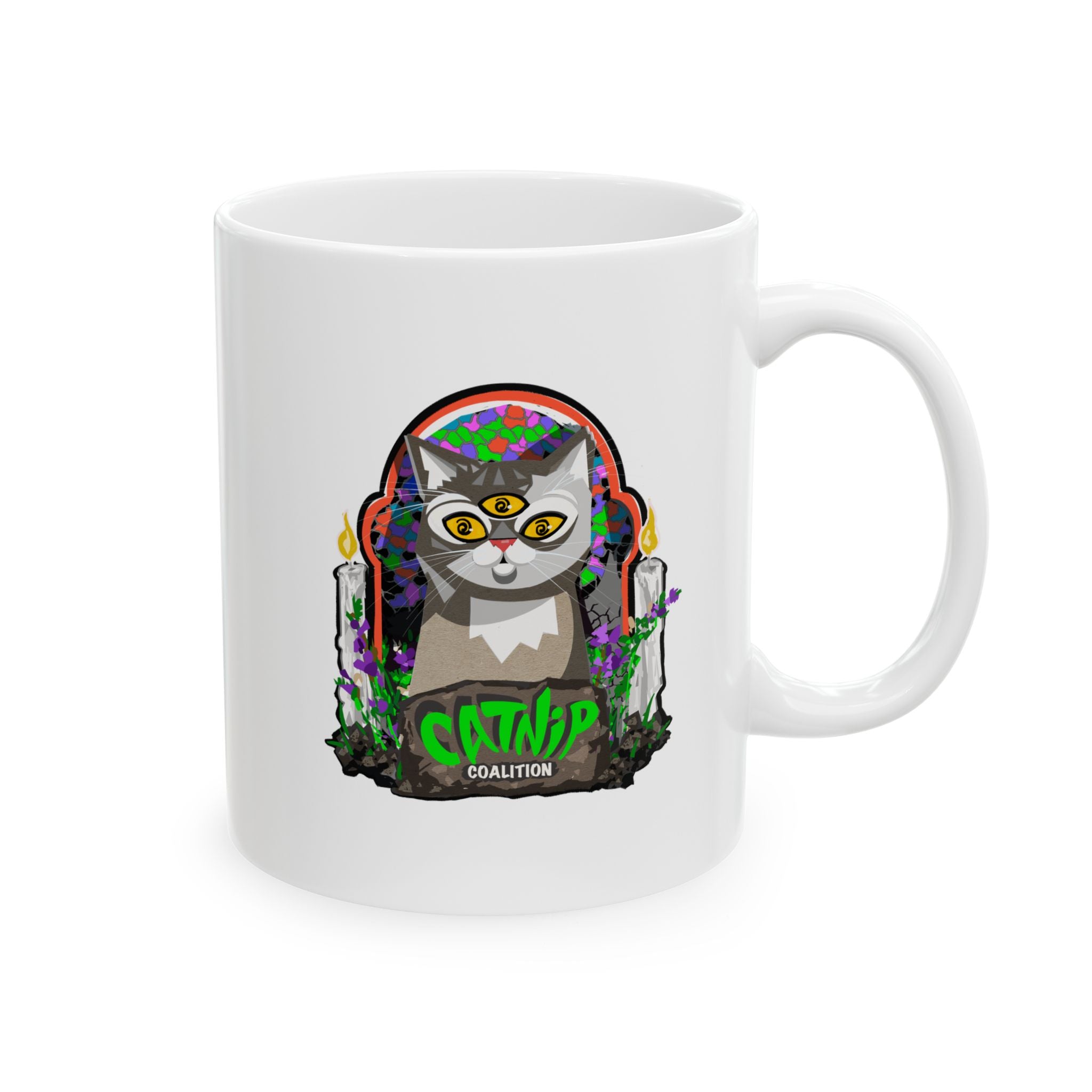 Catnip Coalition White Ceramic Mug