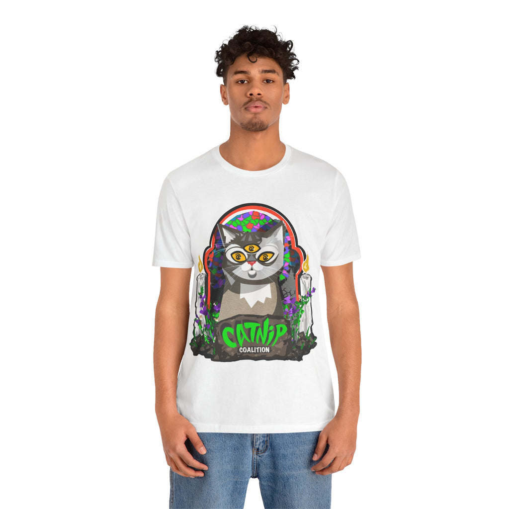 Catnip Coalition T‑Shirt — Psychedelic Three‑Eyed Cat Graphic Tee