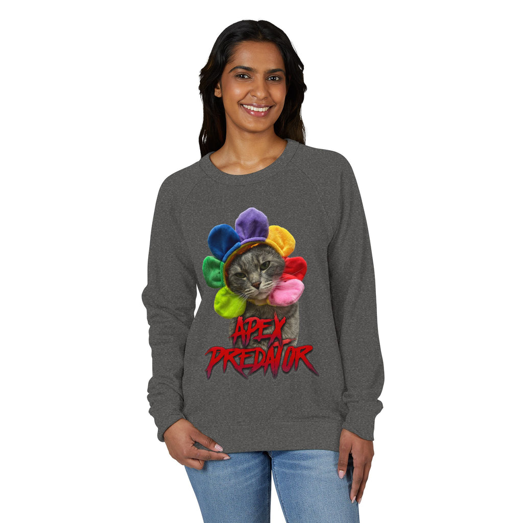 Apex Predator CatCrewneck Sweatshirt — Funny Rainbow Flower Cat Graphic