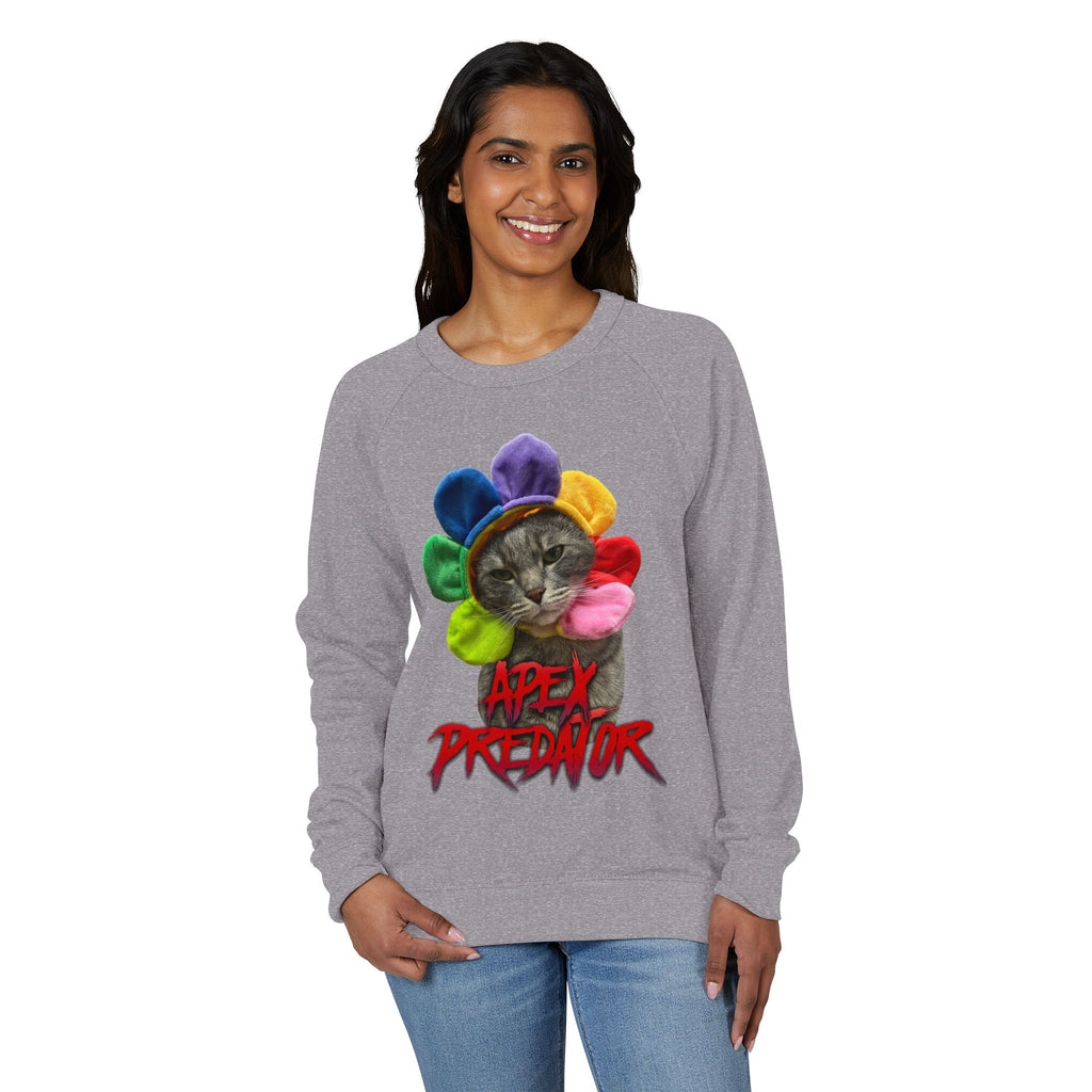 Apex Predator CatCrewneck Sweatshirt — Funny Rainbow Flower Cat Graphic