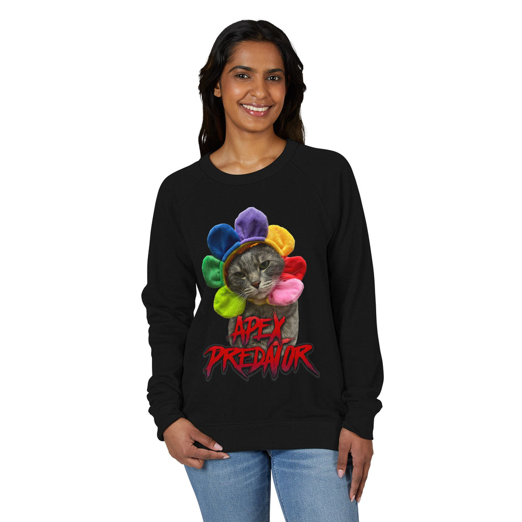 Apex Predator CatCrewneck Sweatshirt — Funny Rainbow Flower Cat Graphic
