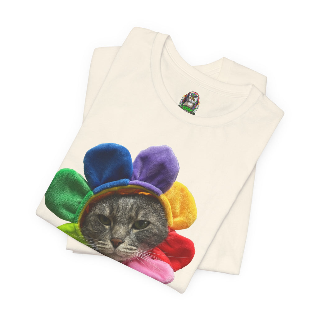 Apex Predator Cat Tee — Cute Rainbow Flower Cat Graphic Shirt