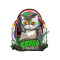 Catnip Coalition Sticker — Psychedelic Three-Eyed Cat Design