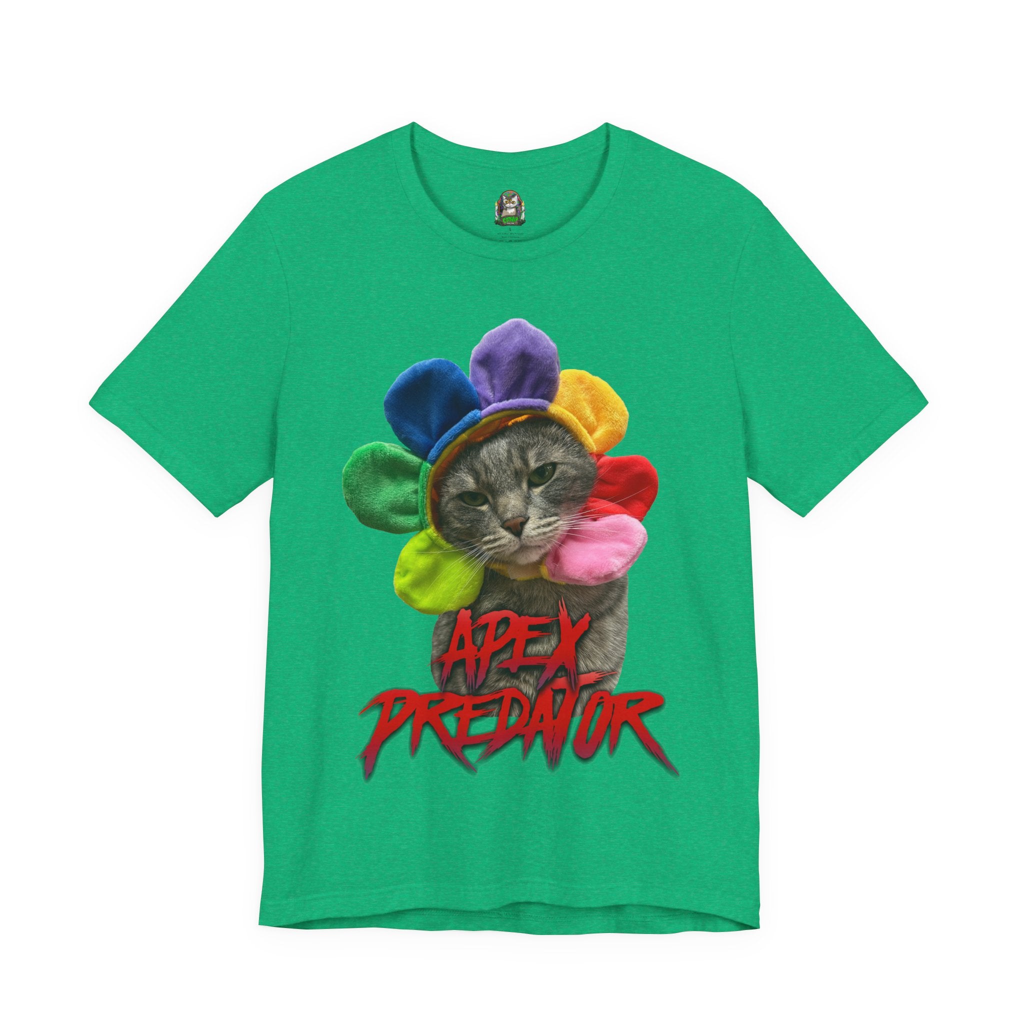 Apex Predator Cat Tee — Cute Rainbow Flower Cat Graphic Shirt
