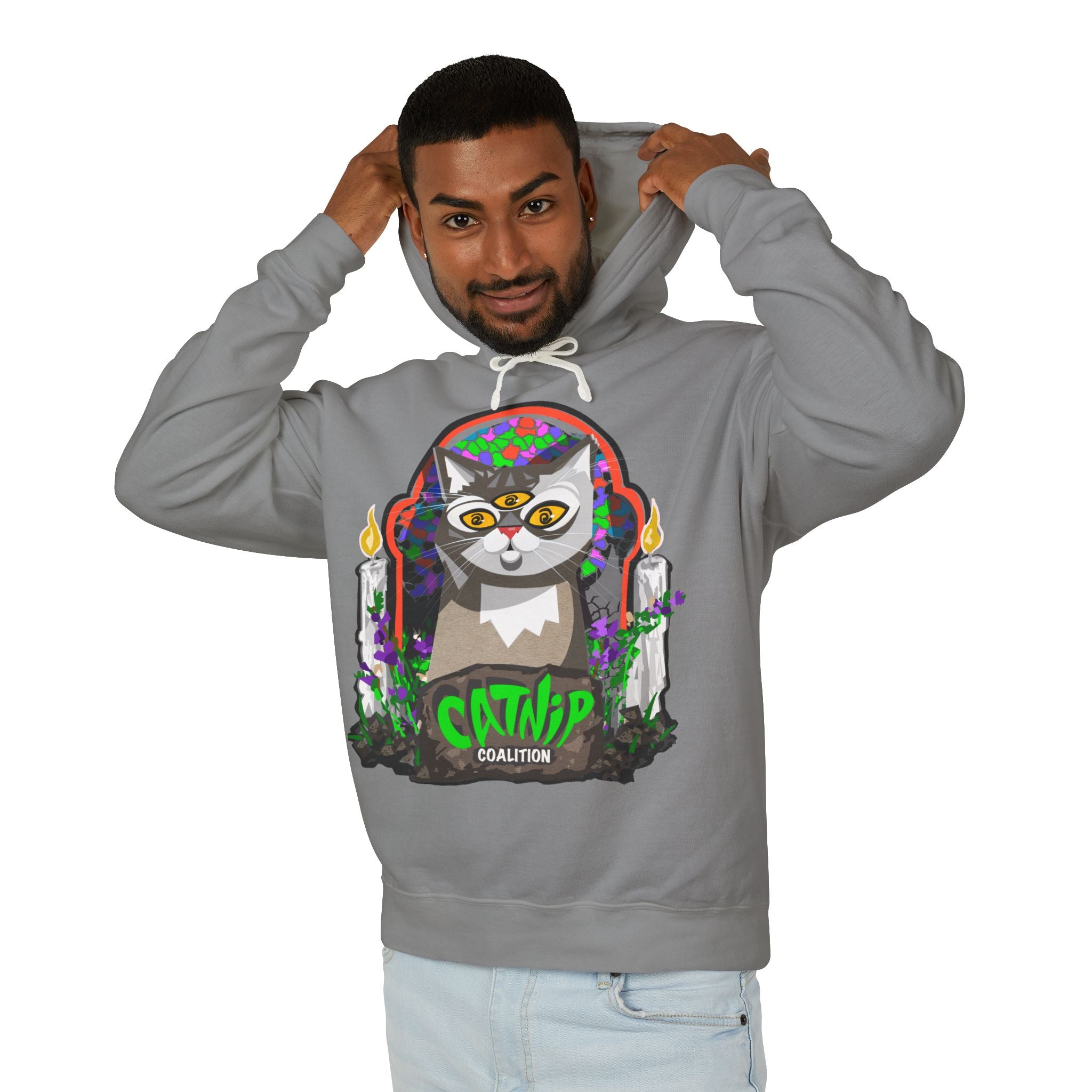 Catnip Coalition Hoodie — Psychedelic Cat Graphic Pullover