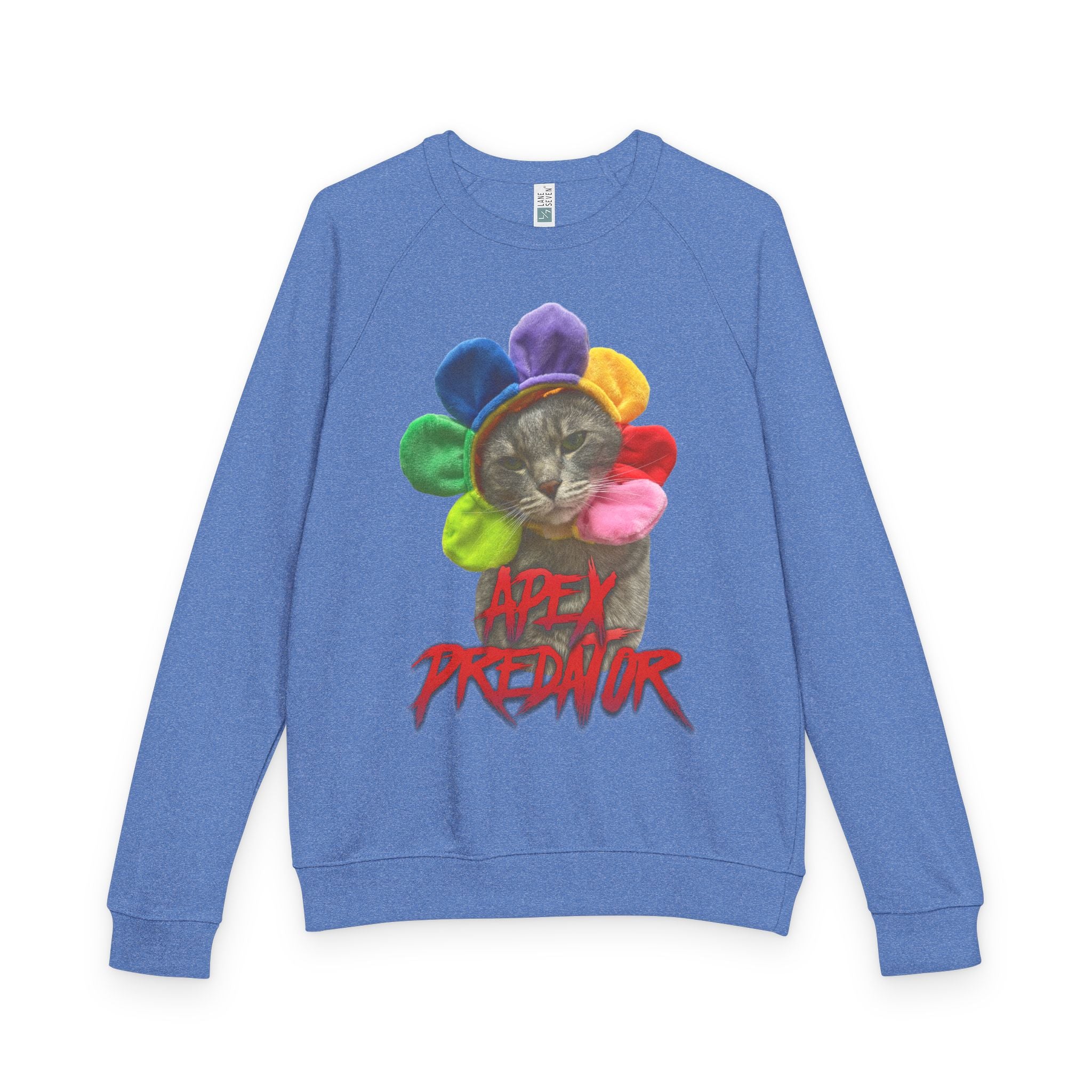 Apex Predator CatCrewneck Sweatshirt — Funny Rainbow Flower Cat Graphic
