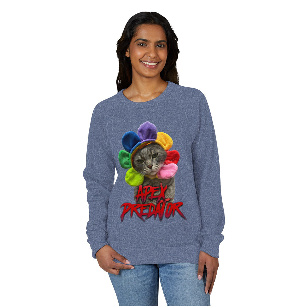 Apex Predator CatCrewneck Sweatshirt — Funny Rainbow Flower Cat Graphic