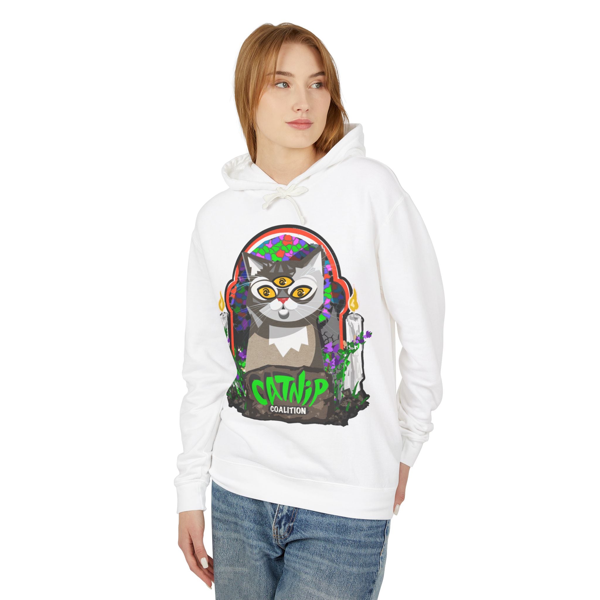 Catnip Coalition Hoodie — Psychedelic Cat Graphic Pullover