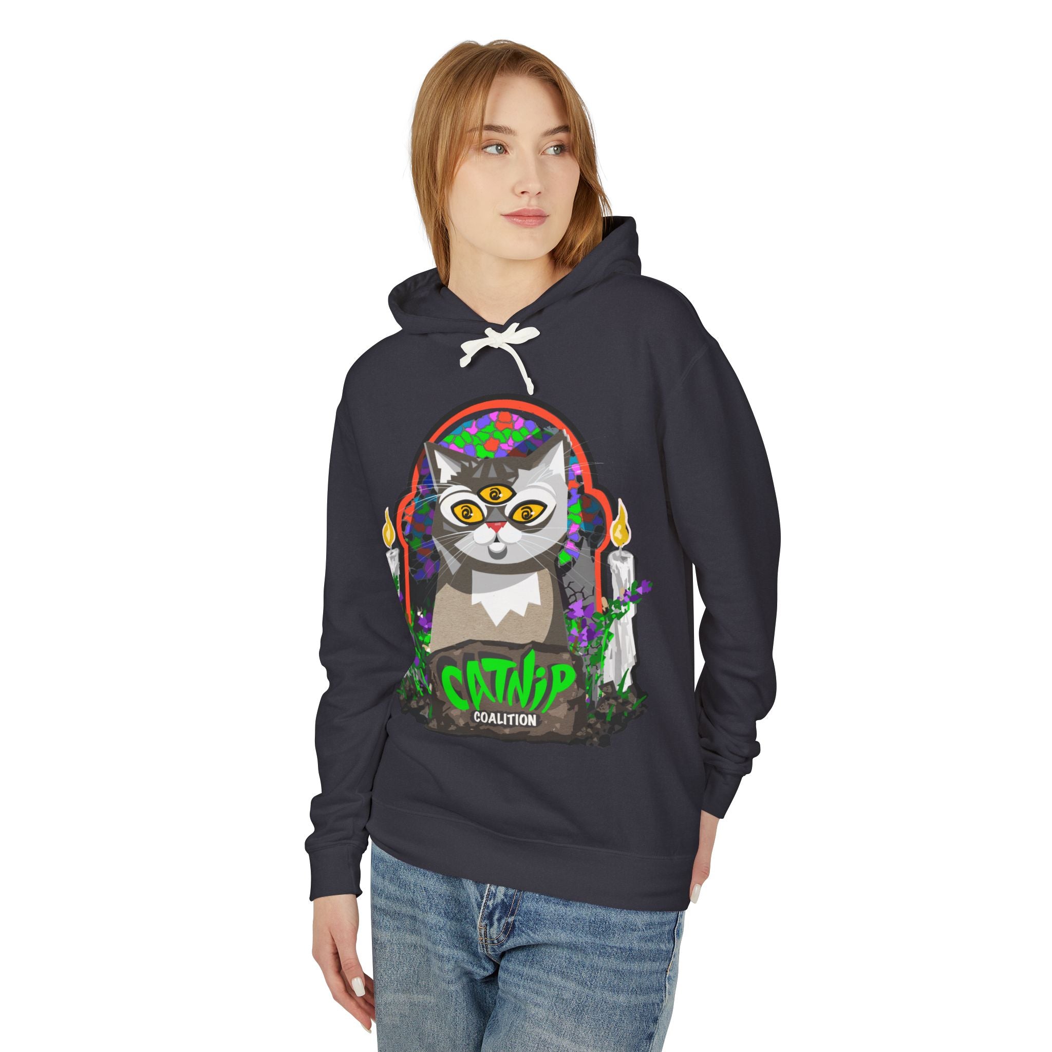 Catnip Coalition Hoodie — Psychedelic Cat Graphic Pullover