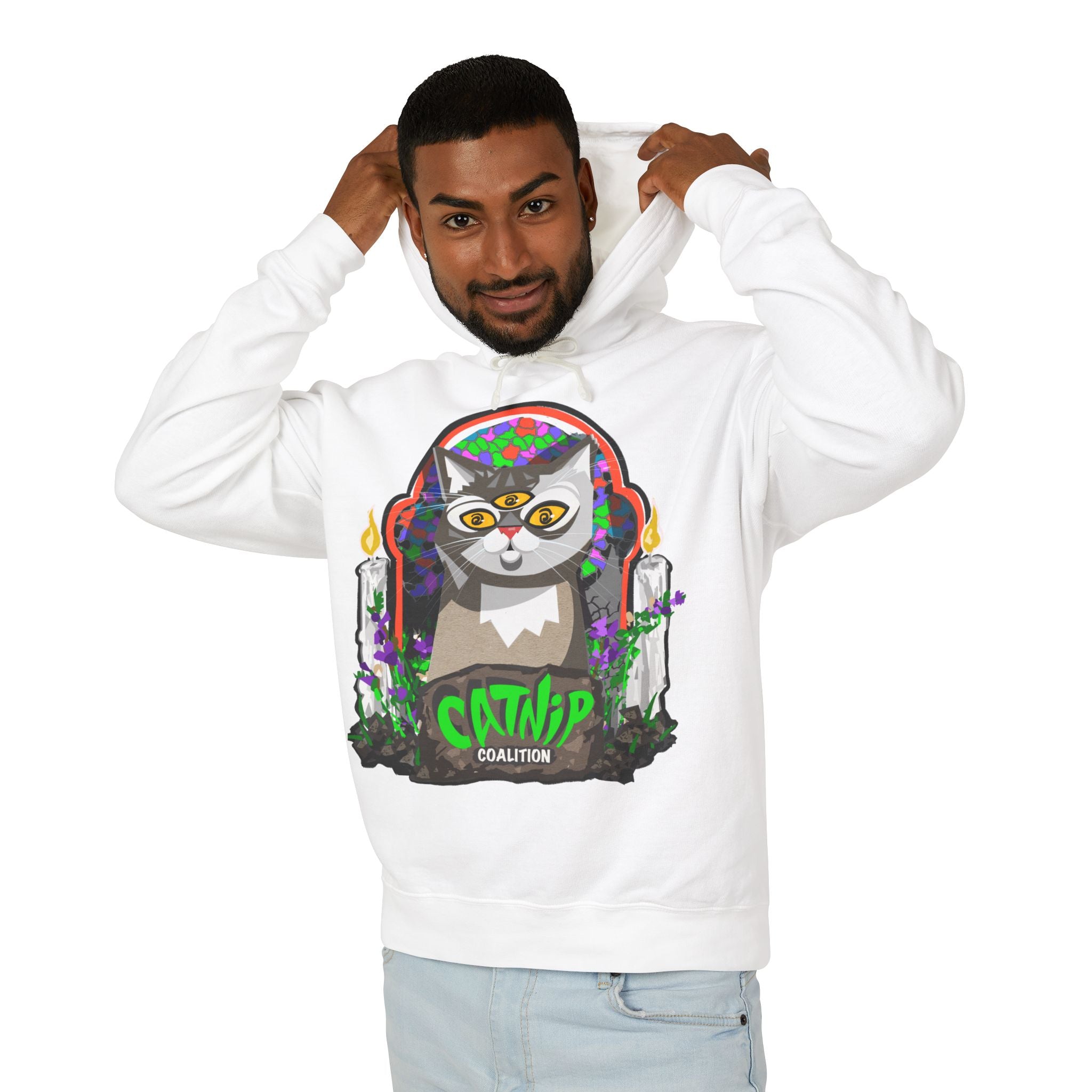 Catnip Coalition Hoodie — Psychedelic Cat Graphic Pullover
