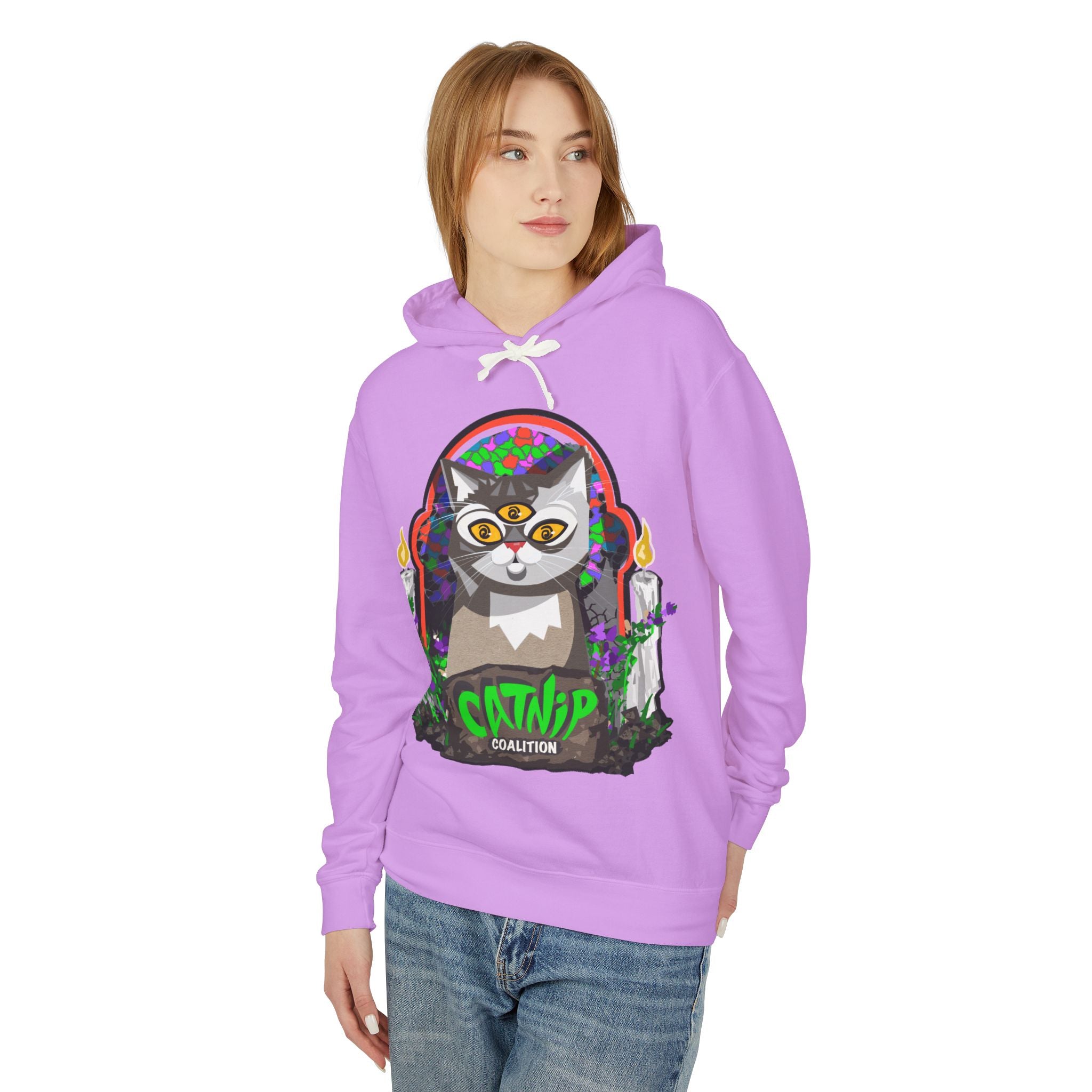 Catnip Coalition Hoodie — Psychedelic Cat Graphic Pullover
