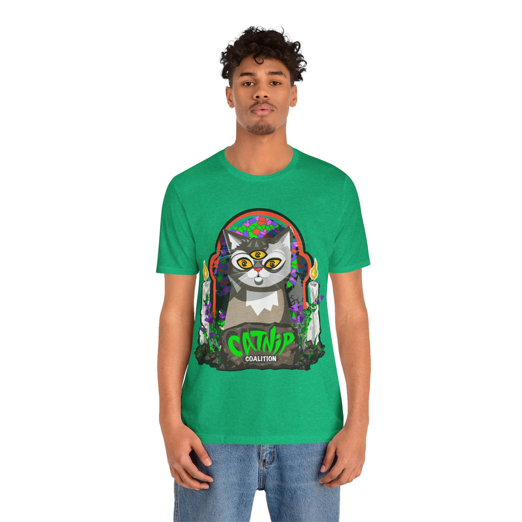 Catnip Coalition T‑Shirt — Psychedelic Three‑Eyed Cat Graphic Tee