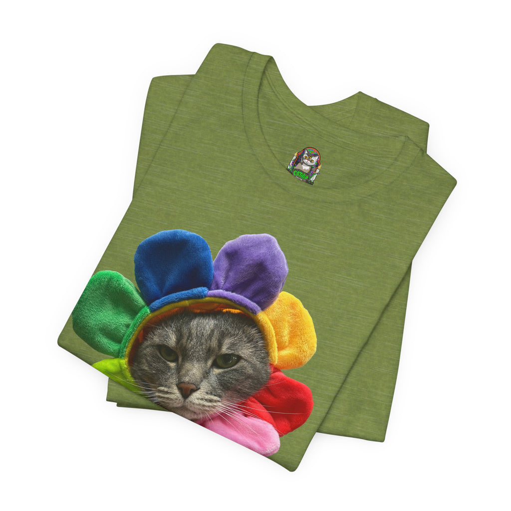 Apex Predator Cat Tee — Cute Rainbow Flower Cat Graphic Shirt