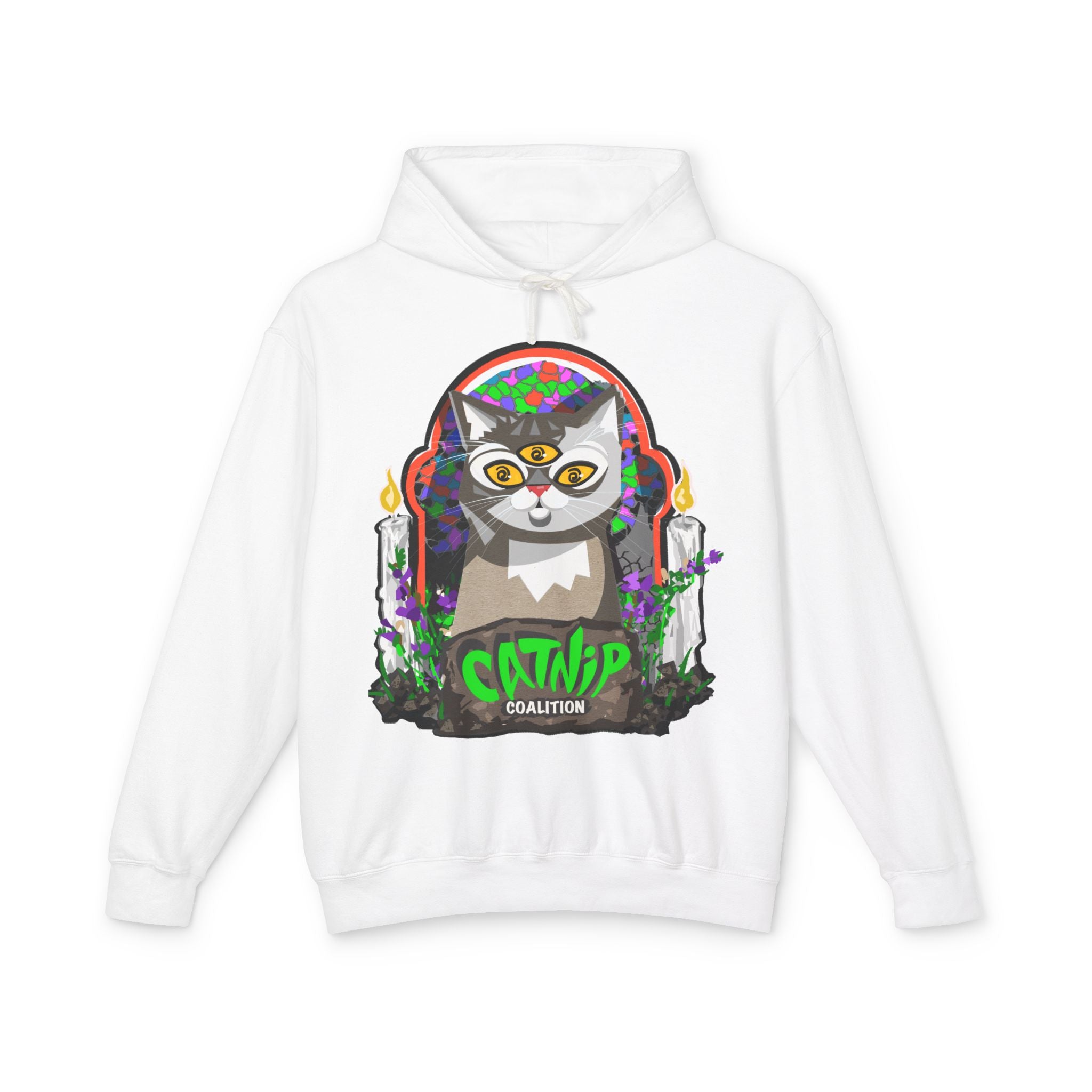 Catnip Coalition Hoodie — Psychedelic Cat Graphic Pullover