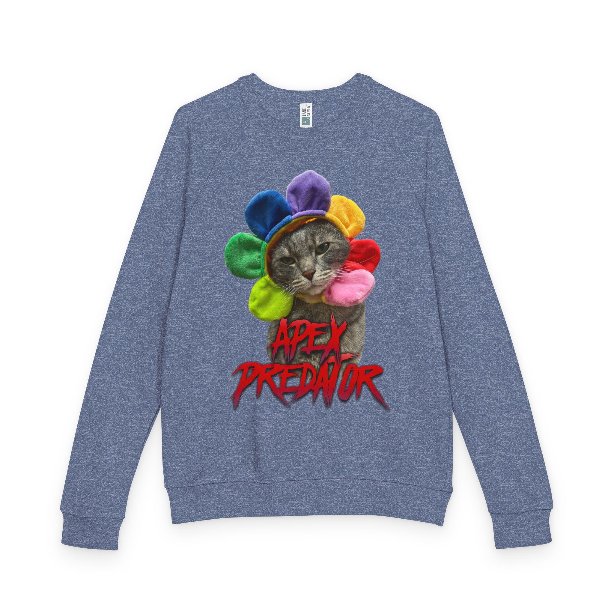 Apex Predator CatCrewneck Sweatshirt — Funny Rainbow Flower Cat Graphic