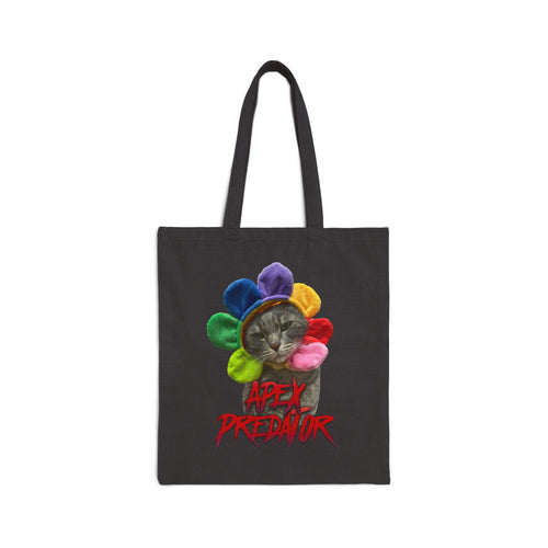 Apex Predator Cat Tote Bag — Cute Rainbow Kitty Canvas Tote