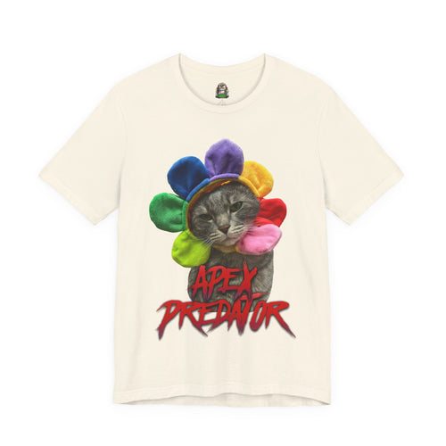 Apex Predator Cat Tee — Cute Rainbow Flower Cat Graphic Shirt