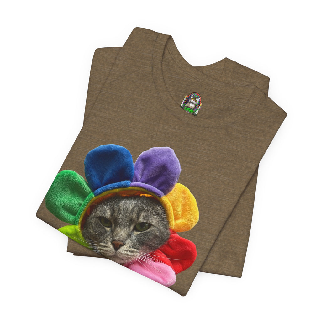 Apex Predator Cat Tee — Cute Rainbow Flower Cat Graphic Shirt