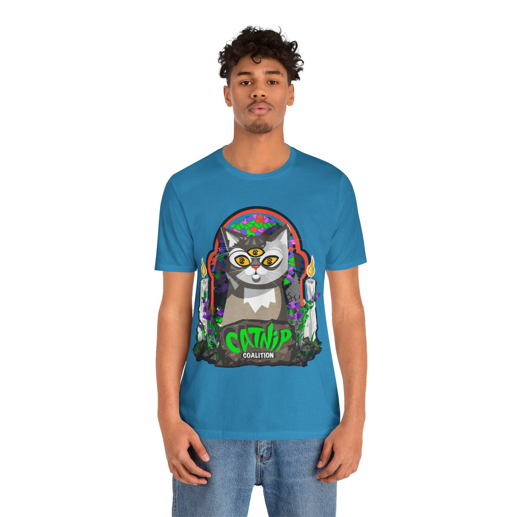 Catnip Coalition T‑Shirt — Psychedelic Three‑Eyed Cat Graphic Tee