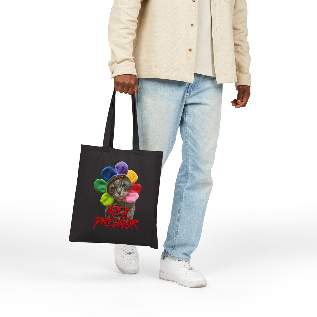 Apex Predator Cat Tote Bag — Cute Rainbow Kitty Canvas Tote