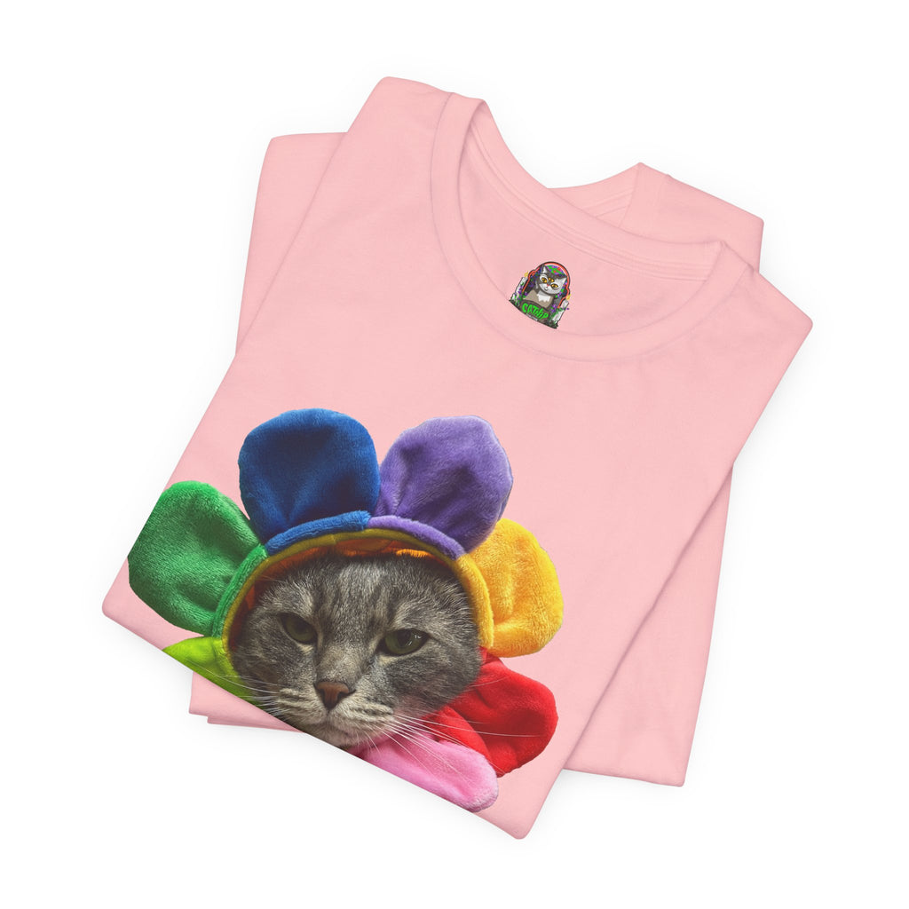 Apex Predator Cat Tee — Cute Rainbow Flower Cat Graphic Shirt