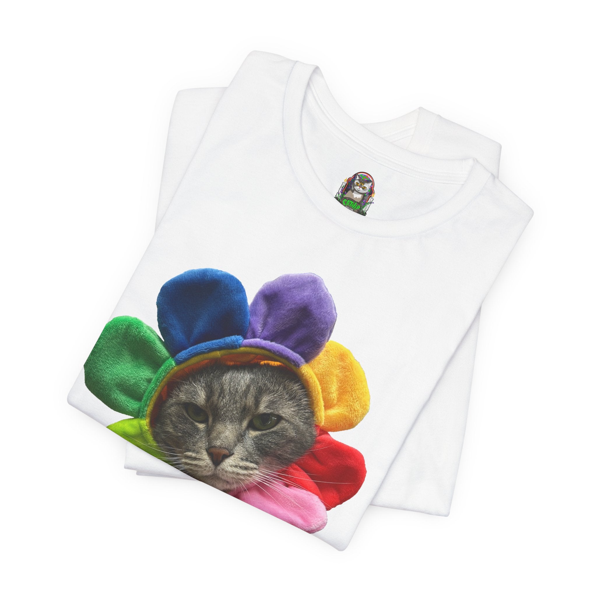 Apex Predator Cat Tee — Cute Rainbow Flower Cat Graphic Shirt
